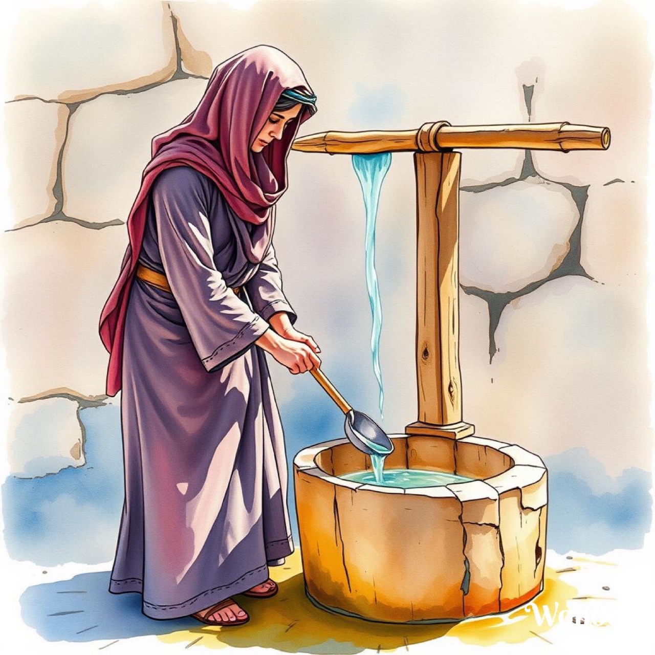 At the well…….